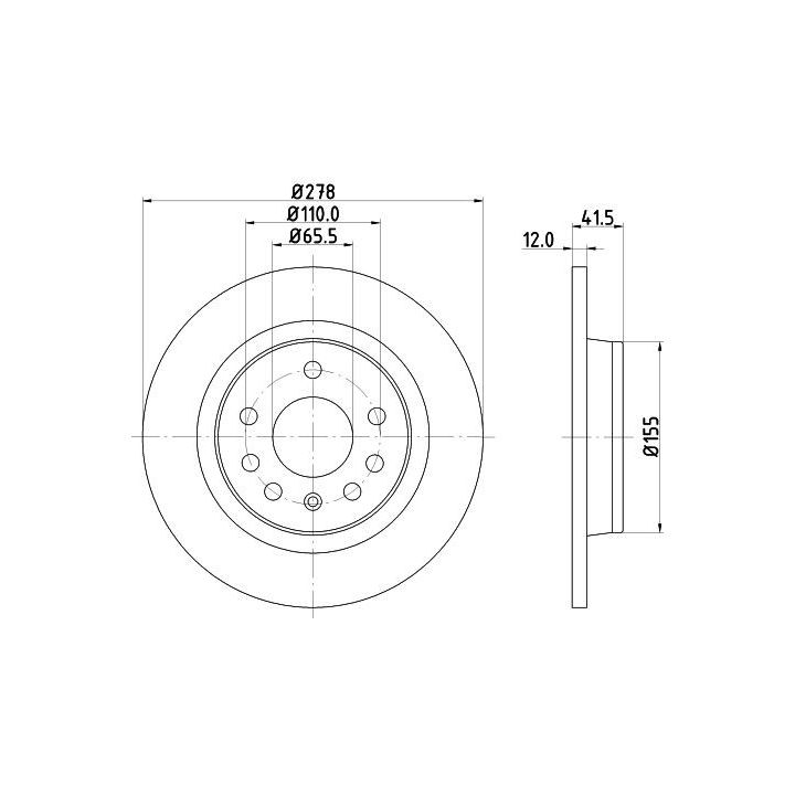 Stabdžių diskas HELLA 8DD 355 109-211