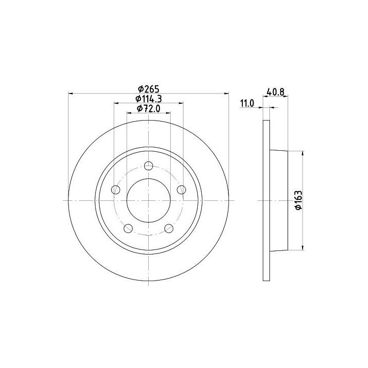 Stabdžių diskas HELLA 8DD 355 110-901