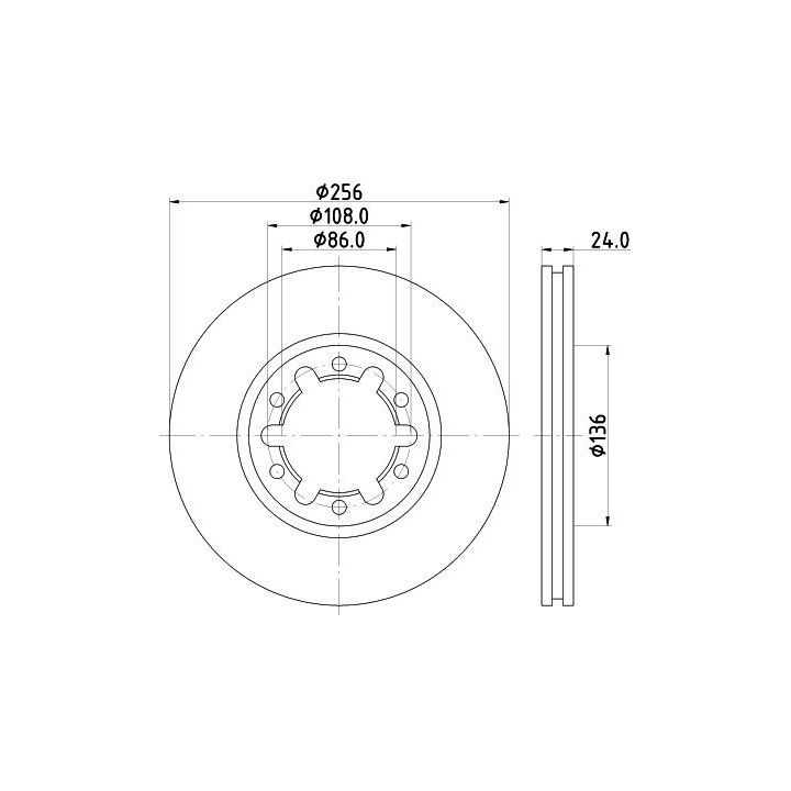 Stabdžių diskas HELLA 8DD 355 111-731