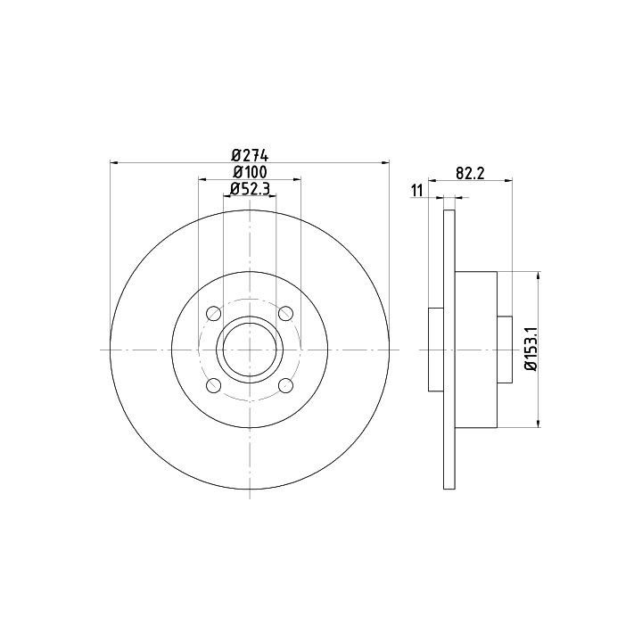 Stabdžių diskas HELLA 8DD 355 112-211