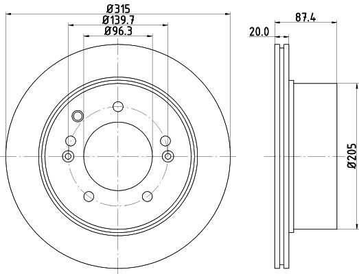 Stabdžių diskas HELLA 8DD 355 112-821