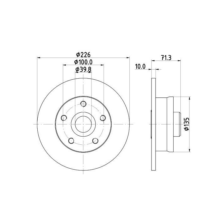Stabdžių diskas HELLA 8DD 355 113-411