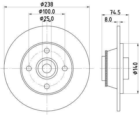 Stabdžių diskas HELLA 8DD 355 113-441