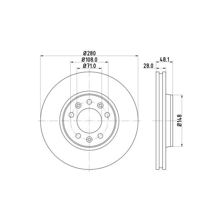 Stabdžių diskas HELLA 8DD 355 113-661