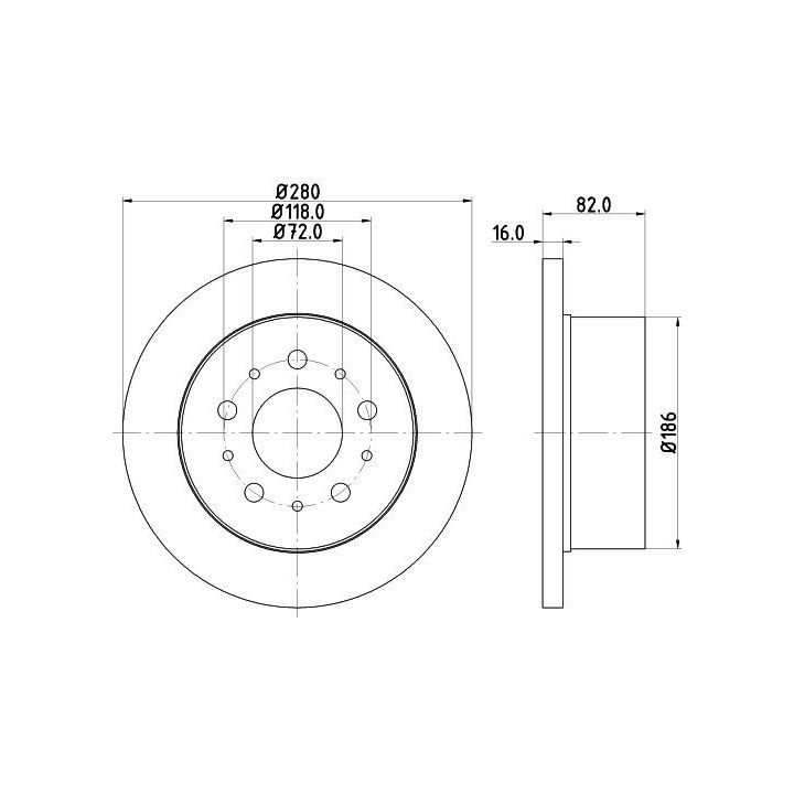 Stabdžių diskas HELLA 8DD 355 113-711