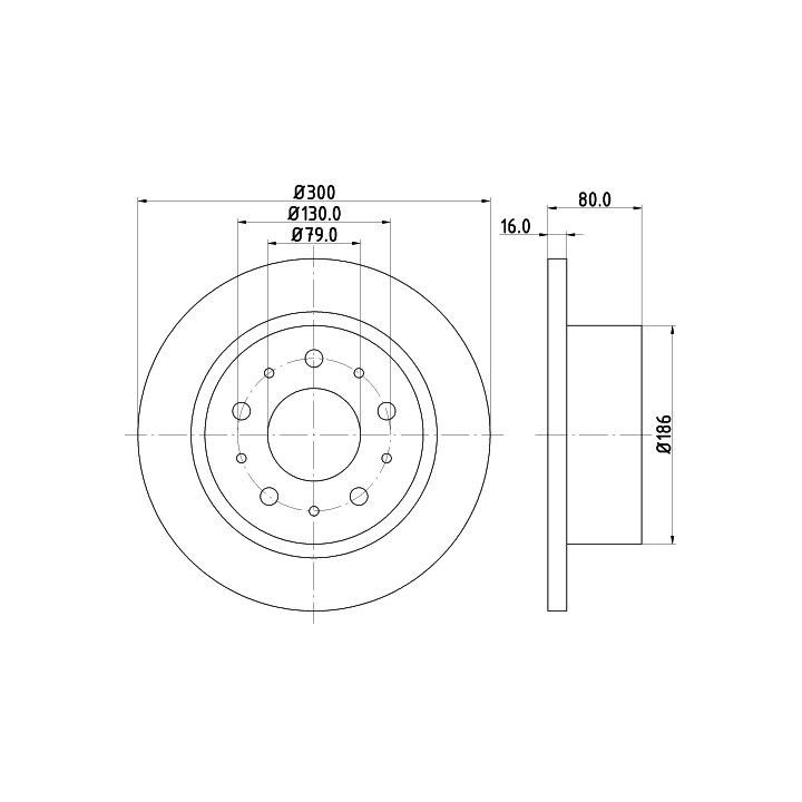 Stabdžių diskas HELLA 8DD 355 113-731