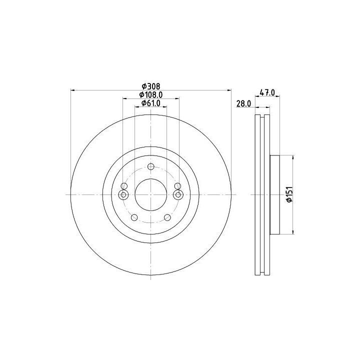 Stabdžių diskas HELLA 8DD 355 113-741