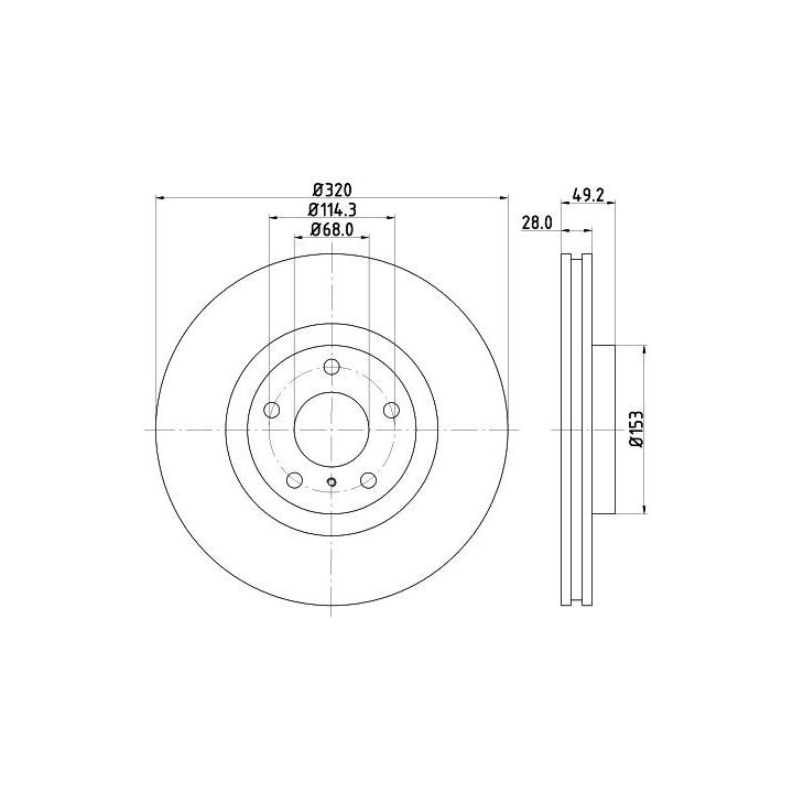 Stabdžių diskas HELLA 8DD 355 114-101