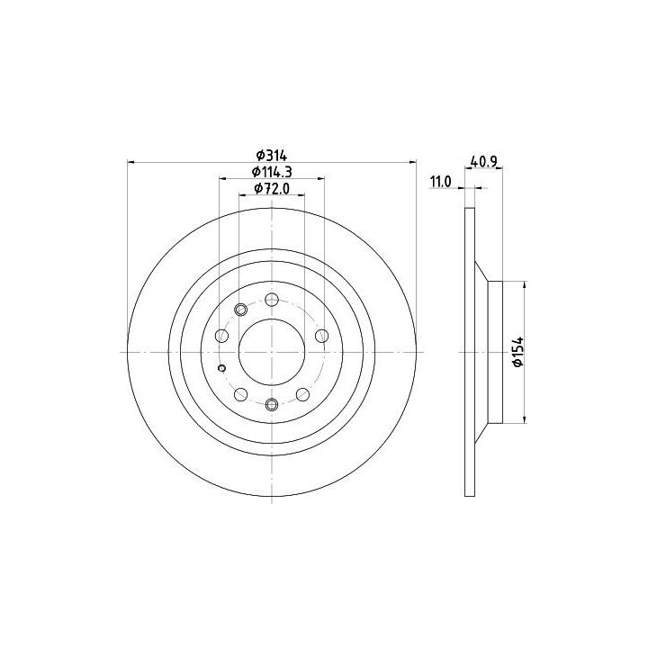 Stabdžių diskas HELLA 8DD 355 114-501