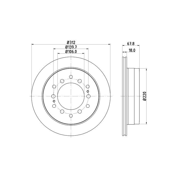 Stabdžių diskas HELLA 8DD 355 114-861
