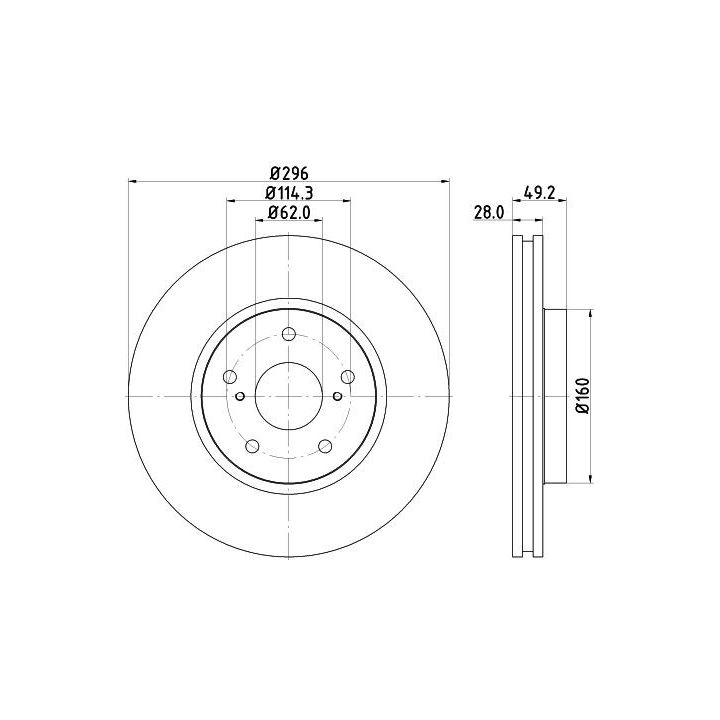 Stabdžių diskas HELLA 8DD 355 115-191