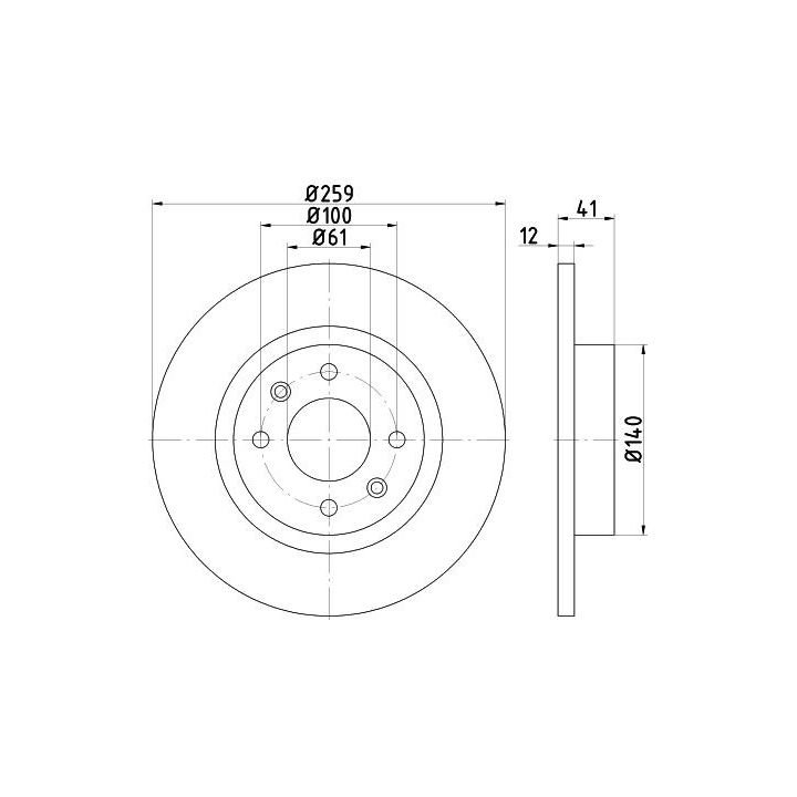 Stabdžių diskas HELLA 8DD 355 115-271