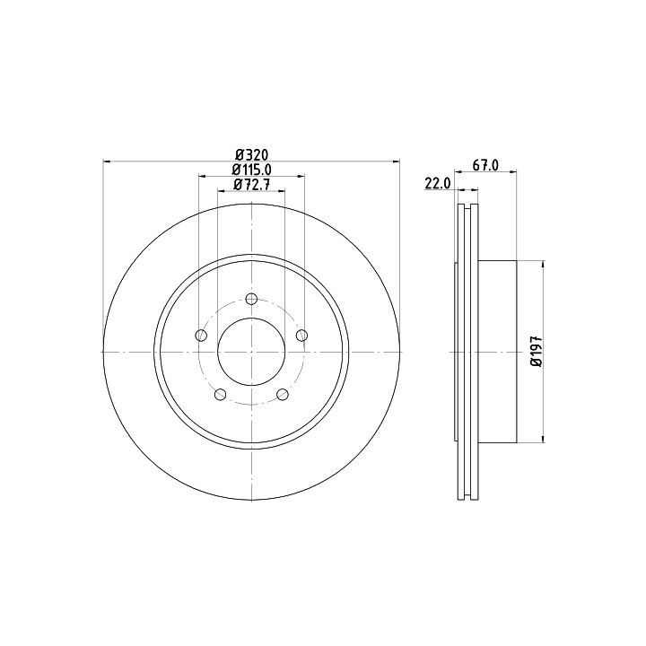 Stabdžių diskas HELLA 8DD 355 115-481