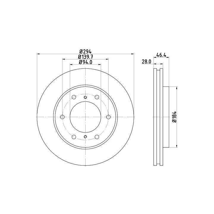 Stabdžių diskas HELLA 8DD 355 115-731