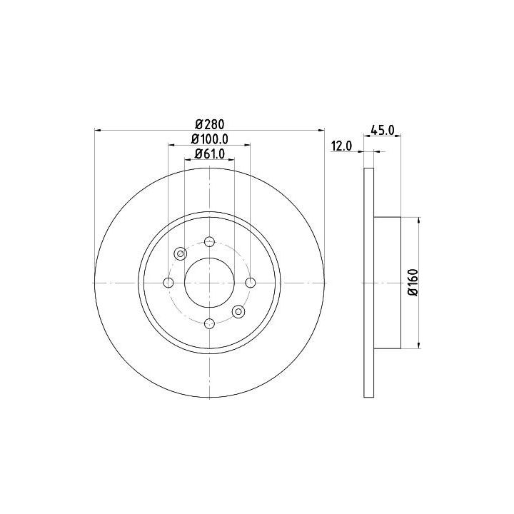 Stabdžių diskas HELLA 8DD 355 115-811