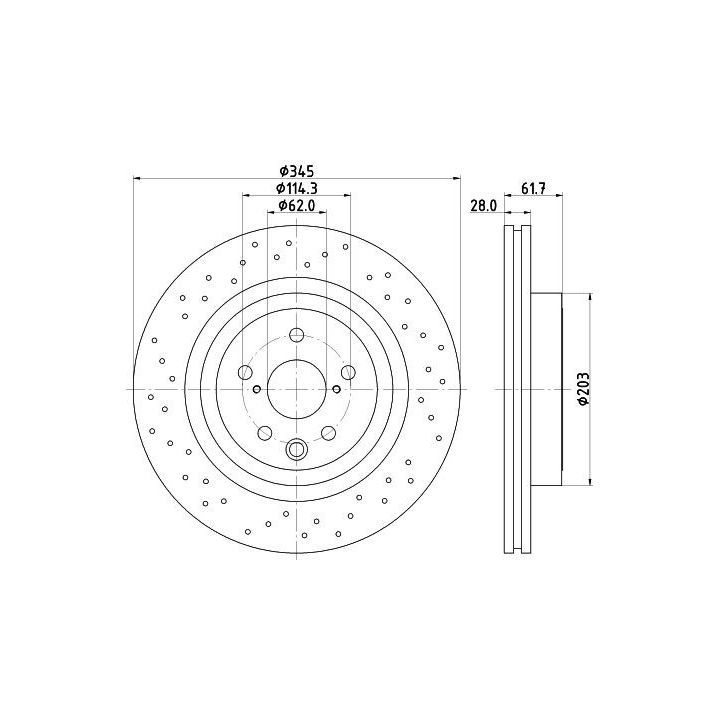Stabdžių diskas HELLA 8DD 355 116-511