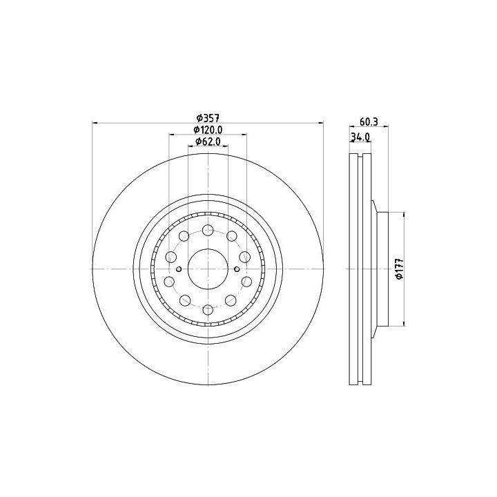 Stabdžių diskas HELLA 8DD 355 116-911