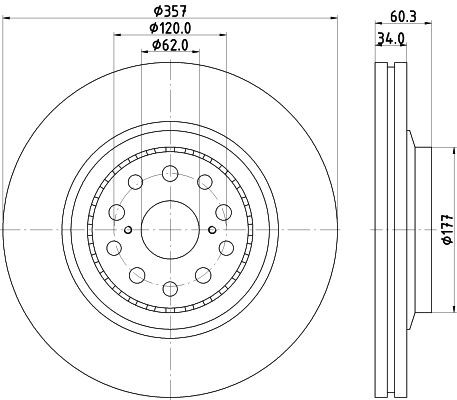 Stabdžių diskas HELLA 8DD 355 116-911