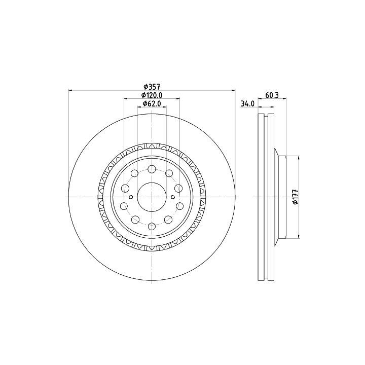 Stabdžių diskas HELLA 8DD 355 116-921