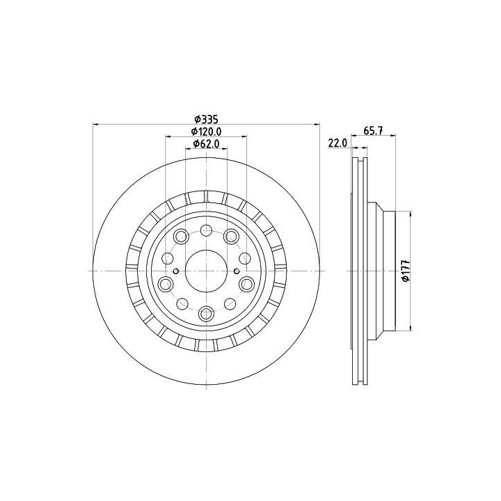 Stabdžių diskas HELLA 8DD 355 116-941