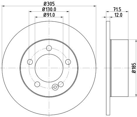 Stabdžių diskas HELLA 8DD 355 117-141
