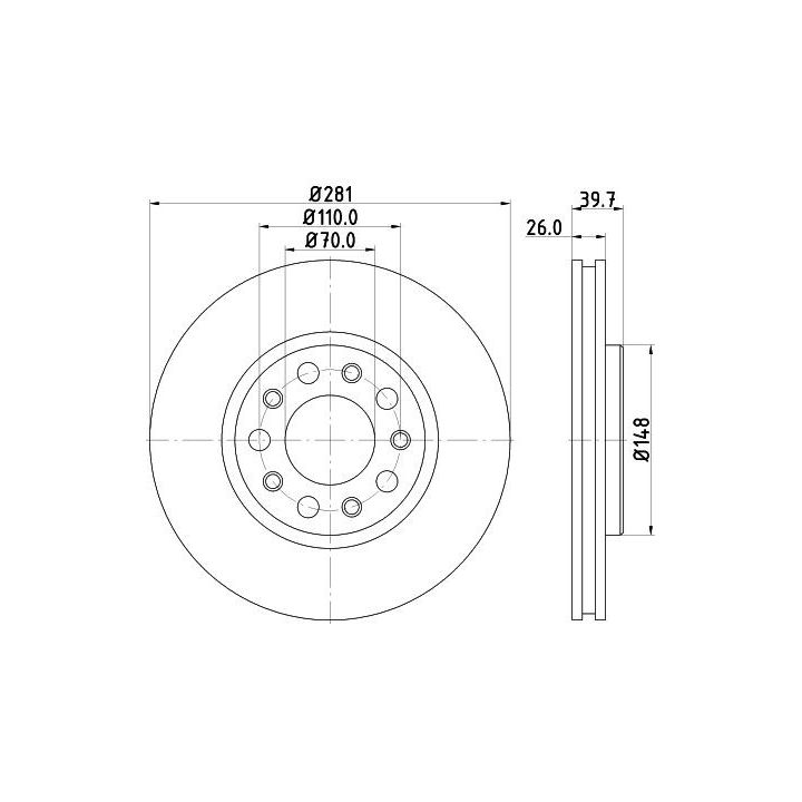 Stabdžių diskas HELLA 8DD 355 117-231