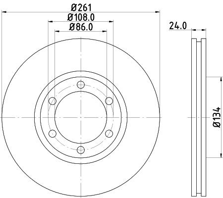 Stabdžių diskas HELLA 8DD 355 117-401