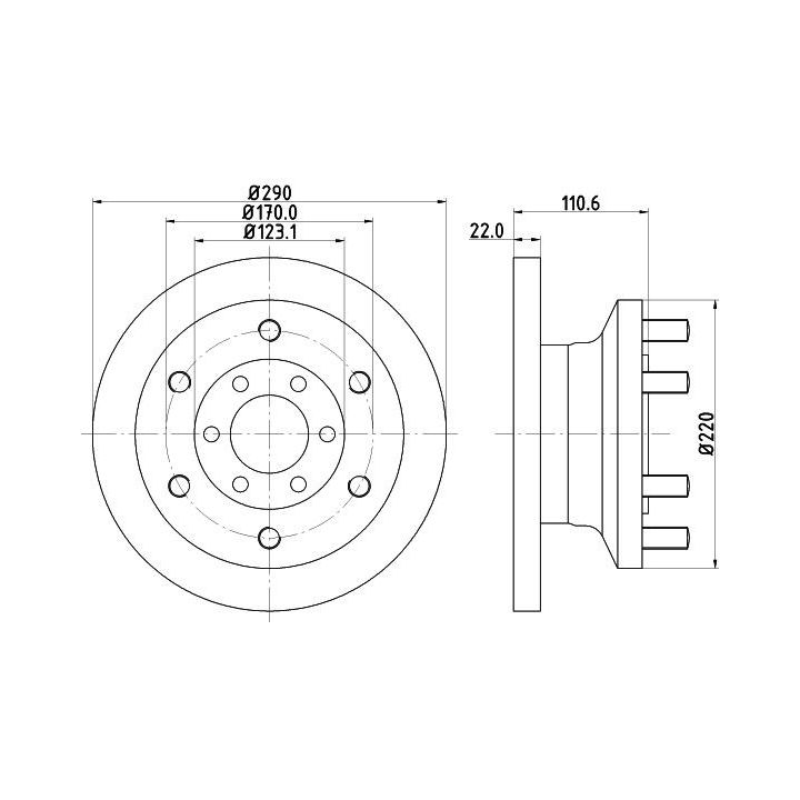 Stabdžių diskas HELLA 8DD 355 117-501
