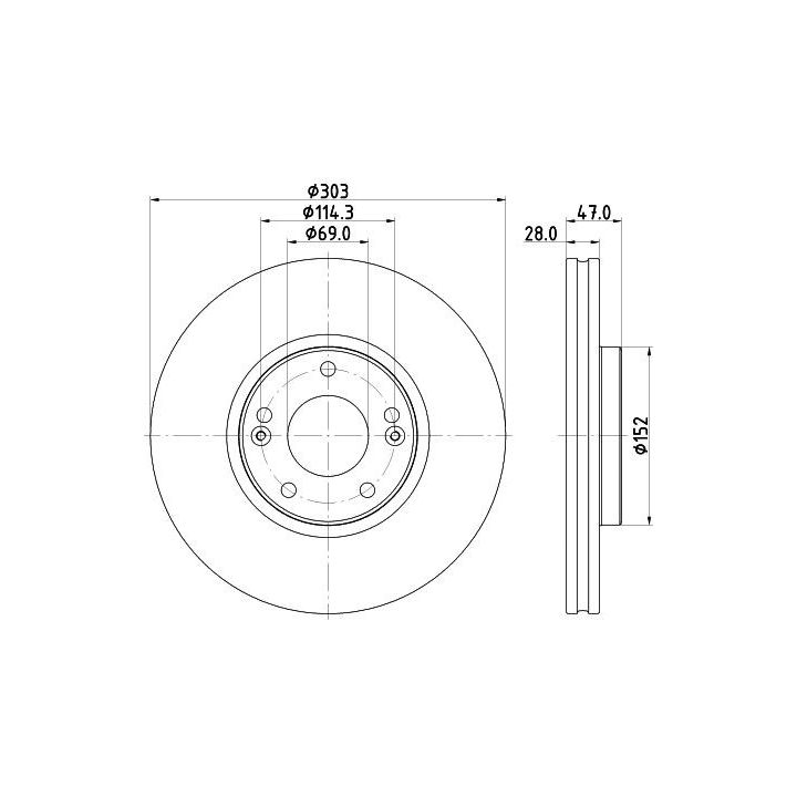 Stabdžių diskas HELLA 8DD 355 122-501