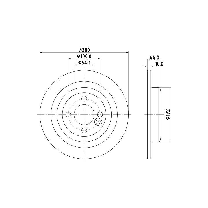 Stabdžių diskas HELLA 8DD 355 122-971