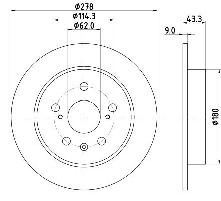 Stabdžių diskas HELLA 8DD 355 123-021