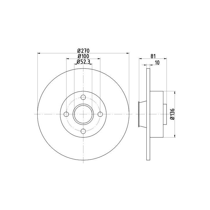 Stabdžių diskas HELLA 8DD 355 123-271
