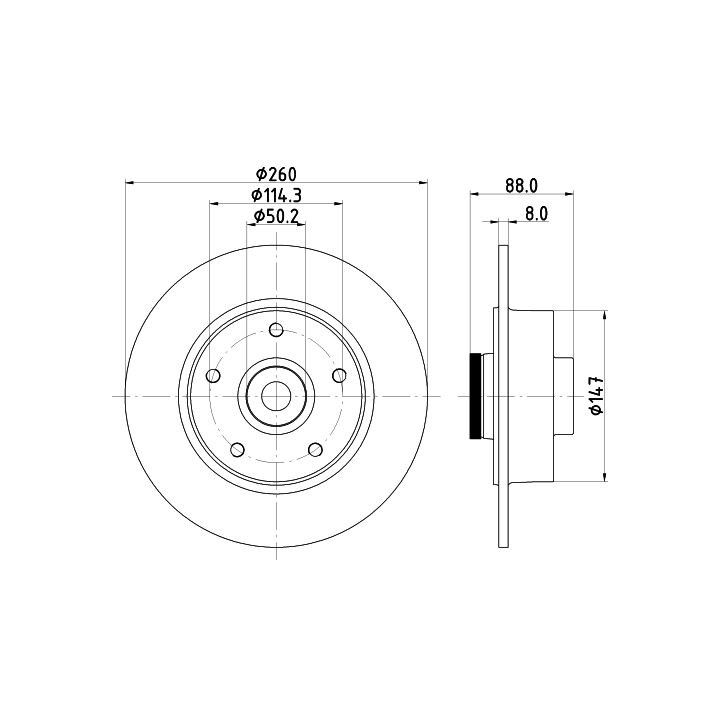 Stabdžių diskas HELLA 8DD 355 123-311