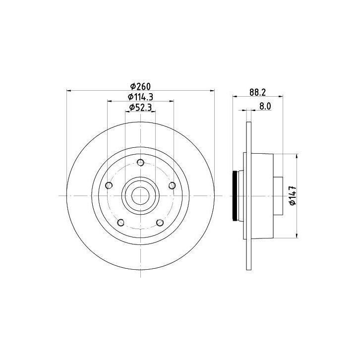 Stabdžių diskas HELLA 8DD 355 123-341