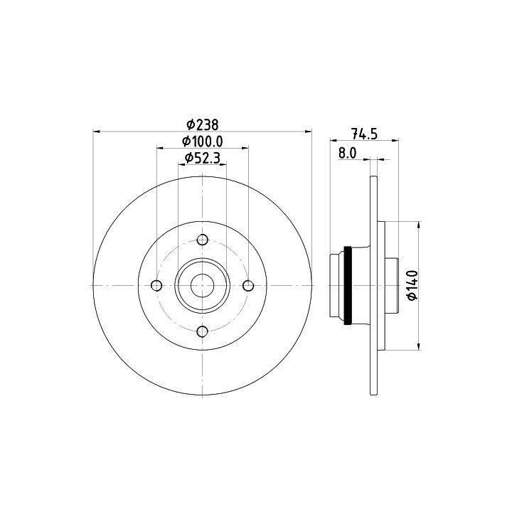 Stabdžių diskas HELLA 8DD 355 123-351