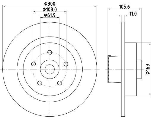 Stabdžių diskas HELLA 8DD 355 123-441