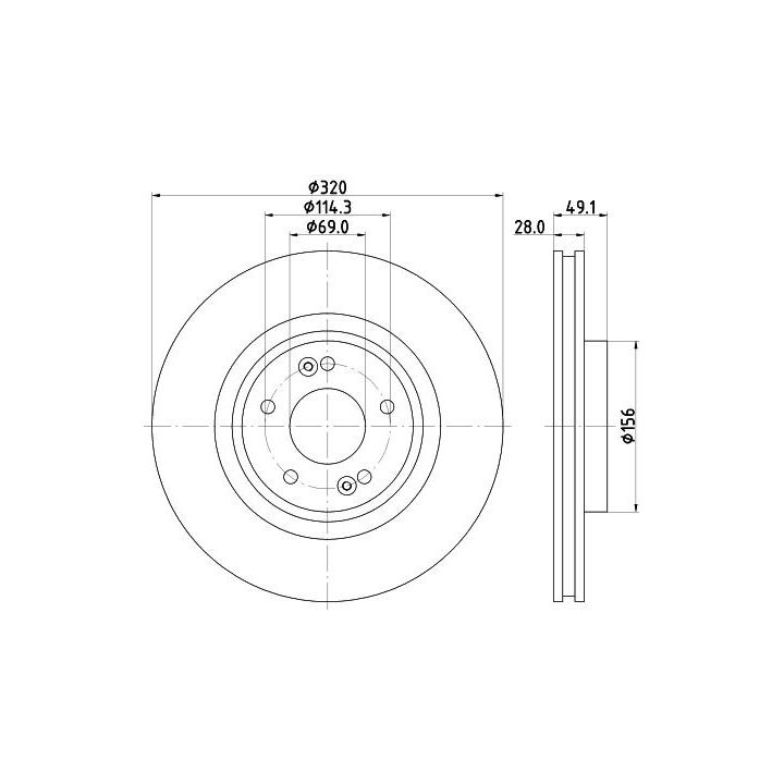 Stabdžių diskas HELLA 8DD 355 125-121