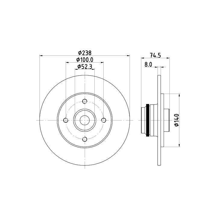 Stabdžių diskas HELLA 8DD 355 125-161