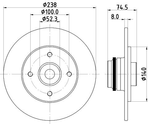 Stabdžių diskas HELLA 8DD 355 125-161