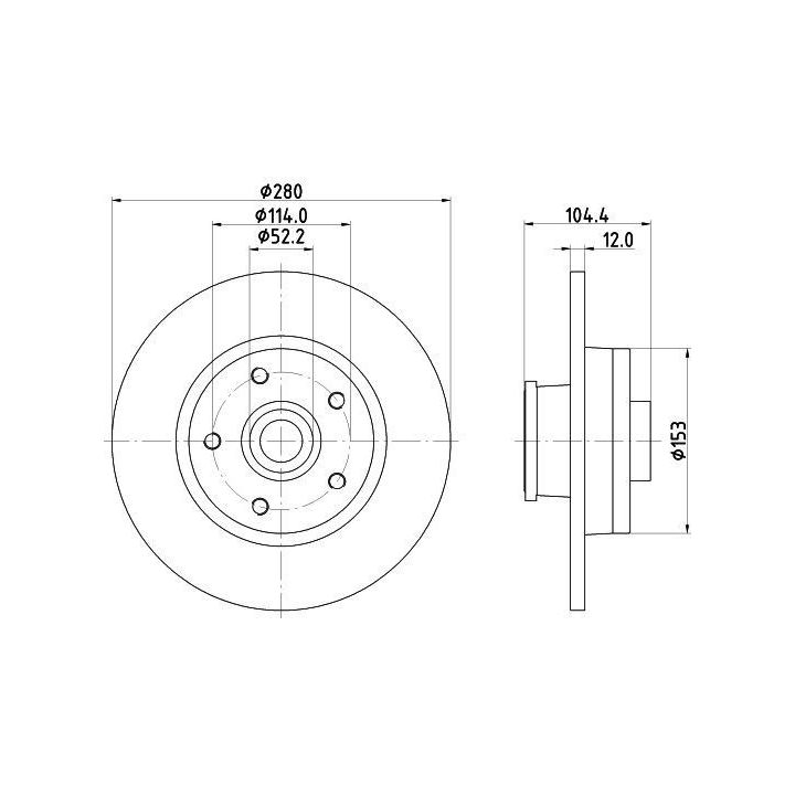 Stabdžių diskas HELLA 8DD 355 125-281
