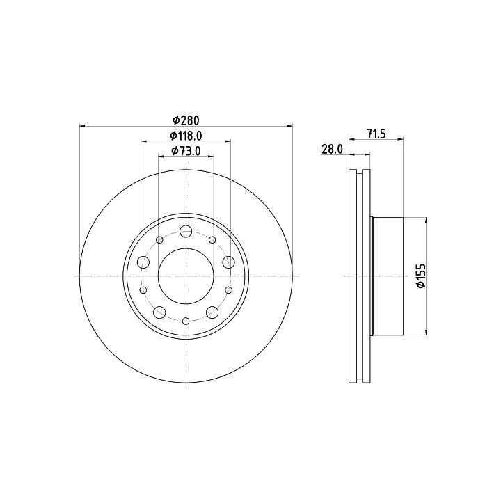 Stabdžių diskas HELLA 8DD 355 125-421