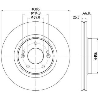 Stabdžių diskas HELLA 8DD 355 126-541