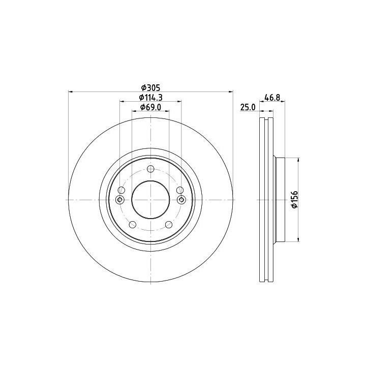 Stabdžių diskas HELLA 8DD 355 126-541