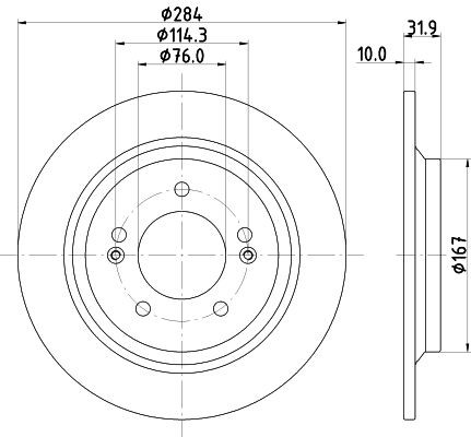 Stabdžių diskas HELLA 8DD 355 126-651