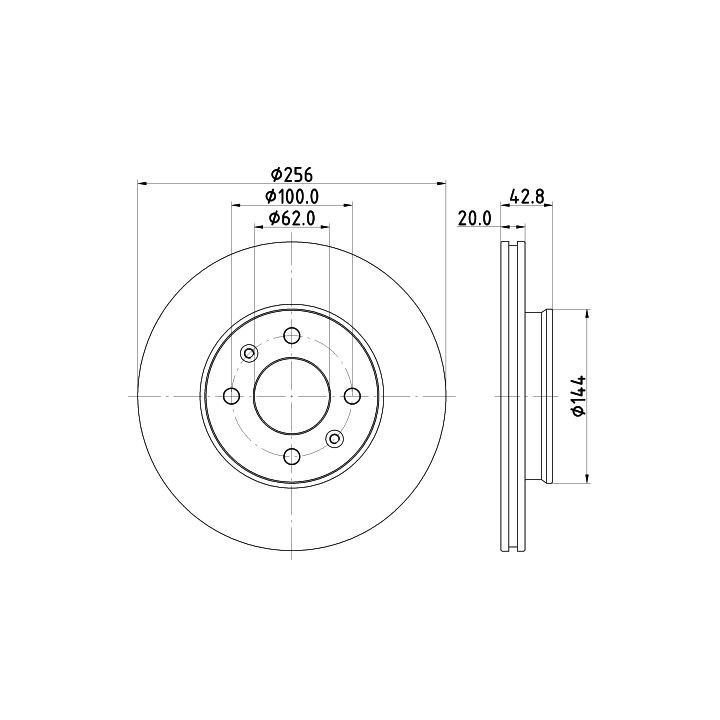 Stabdžių diskas HELLA 8DD 355 130-001