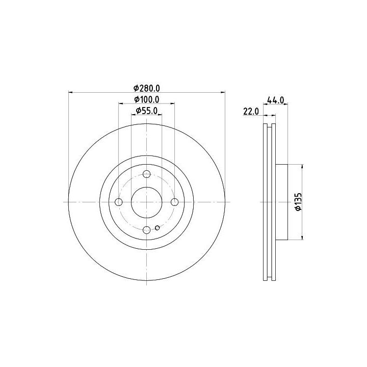 Stabdžių diskas HELLA 8DD 355 131-921
