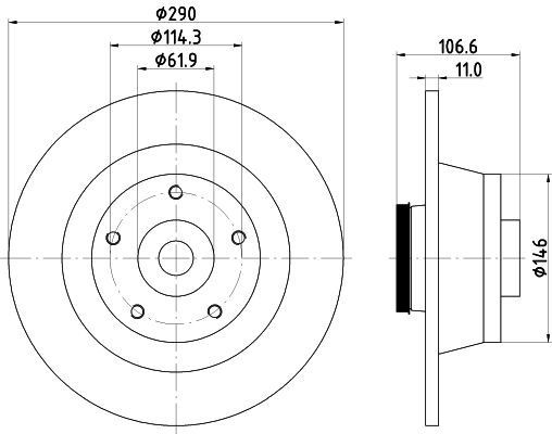 Stabdžių diskas HELLA 8DD 355 131-951