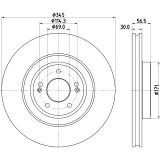 Stabdžių diskas HELLA 8DD 355 132-651