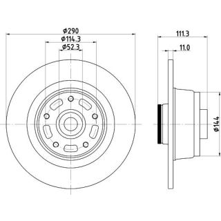 Stabdžių diskas HELLA 8DD 355 133-311