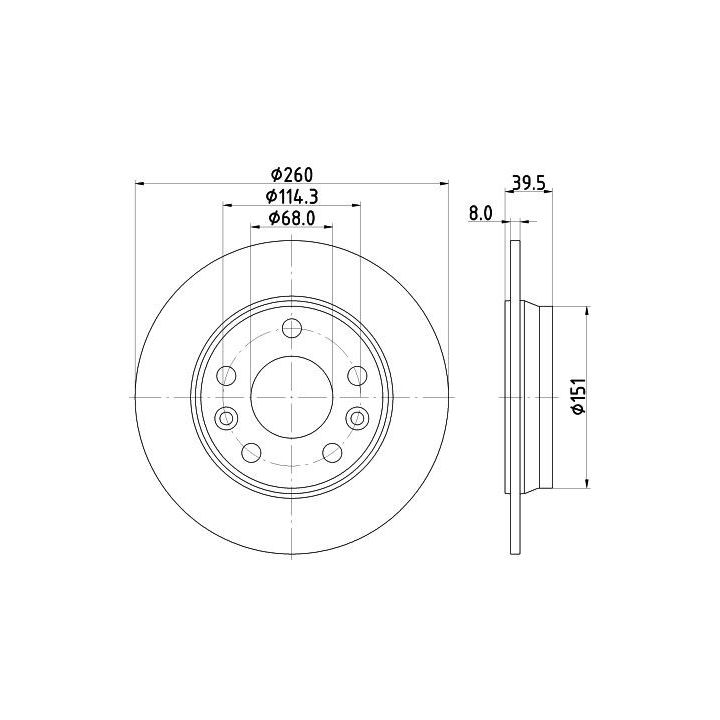 Stabdžių diskas HELLA 8DD 355 133-761